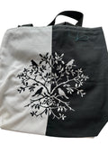 Embroidered Nature Themed Canvas Tote Bag