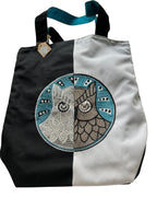 Embroidered Nature Themed Canvas Tote Bag